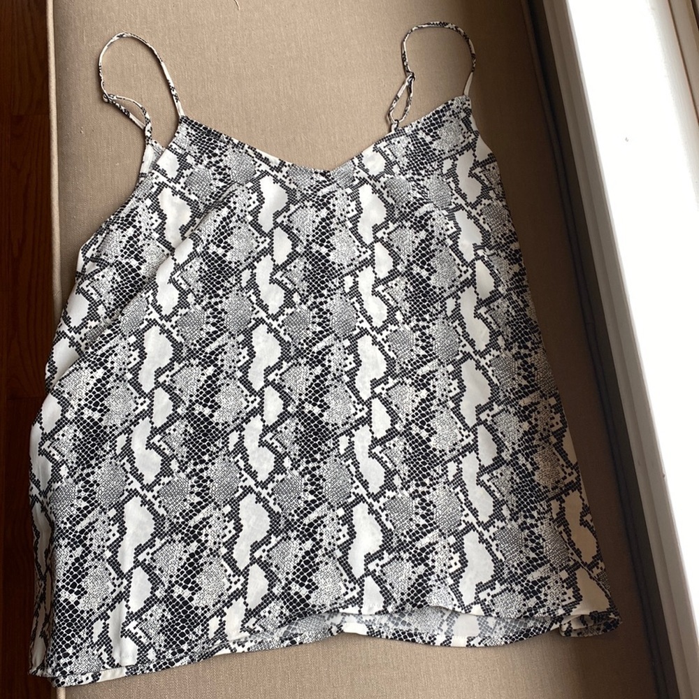 Snakeskin Python Print Black White Cami NEW Large - Picture 4 of 10